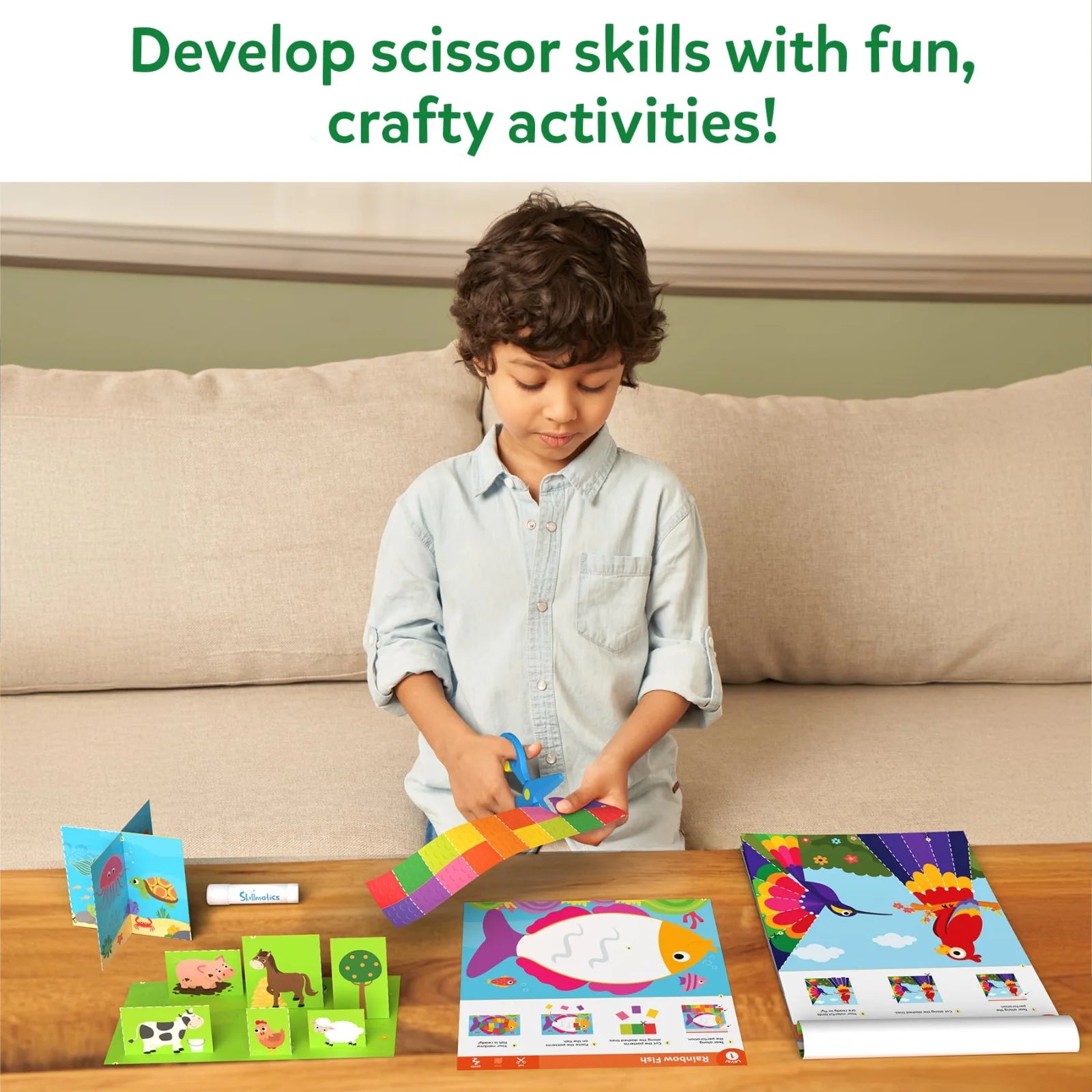 Skillmatics Snip Snip Amazing Animals kit ritaglio 25 attività