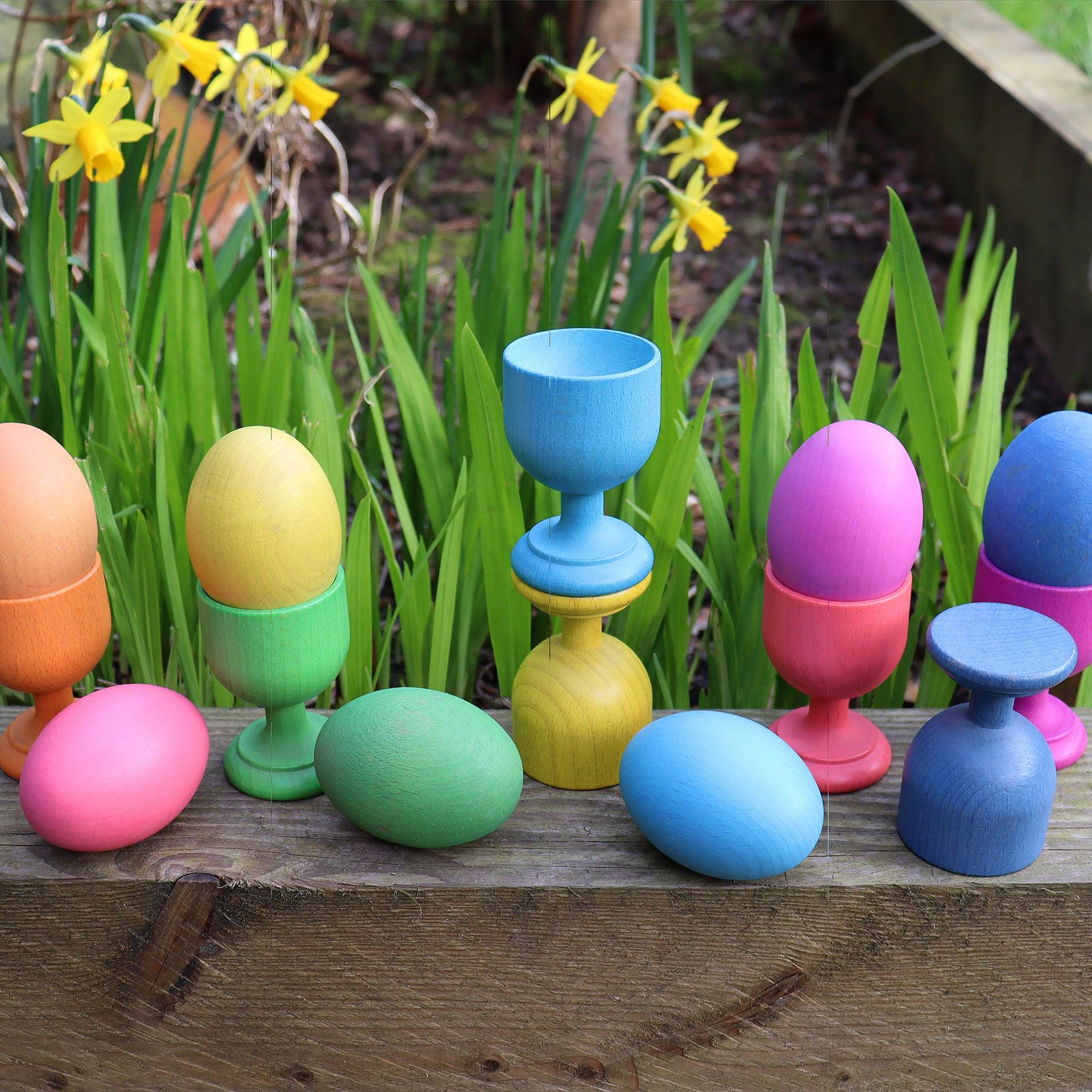 Tickit Rainbow Wooden Eggs uova legno 7 pz colori da 10 mesi