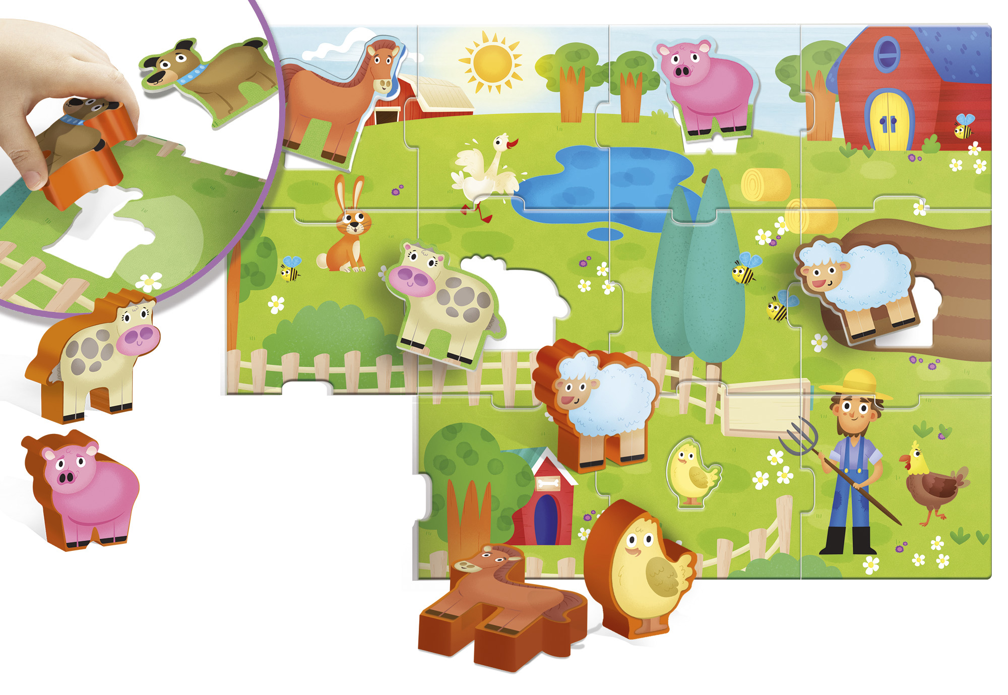 Lisciani Carotina Baby Farm gioco fattoria sagome da 1 anno