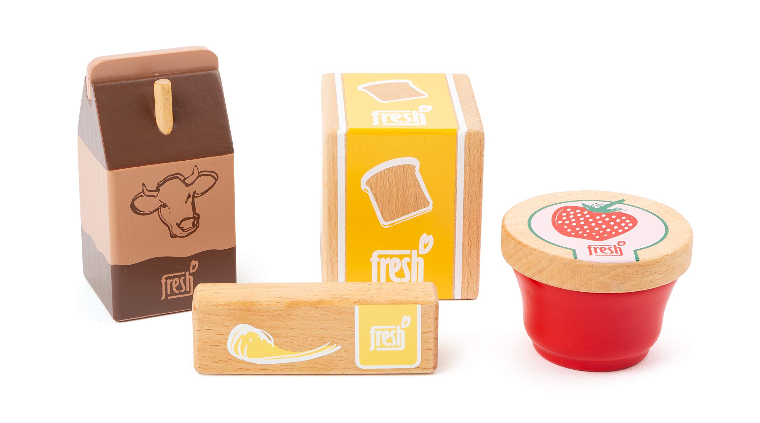 smallfoot fresh set merci refrigerate 9 pezzi cibo legno gioco