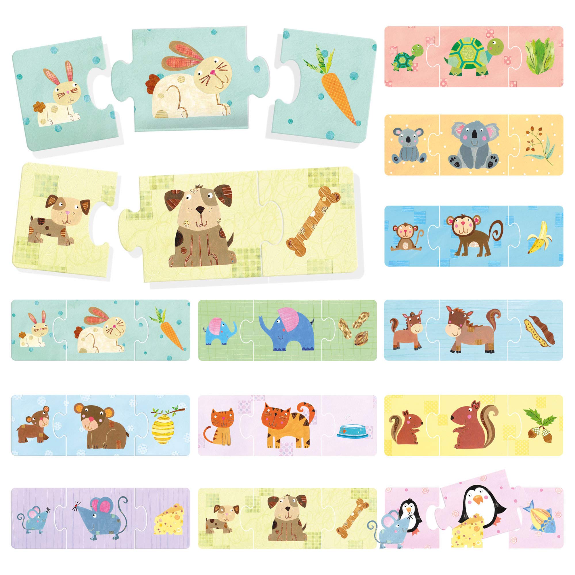 Headu Cuccioli e Pappa puzzle associazione logica 2-4 anni
