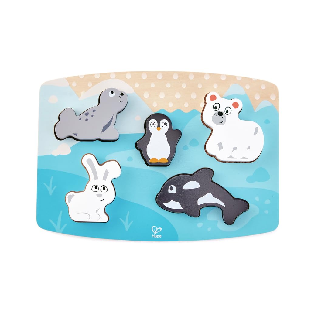 Hape animali polari puzzle tattile fiori bianchi
