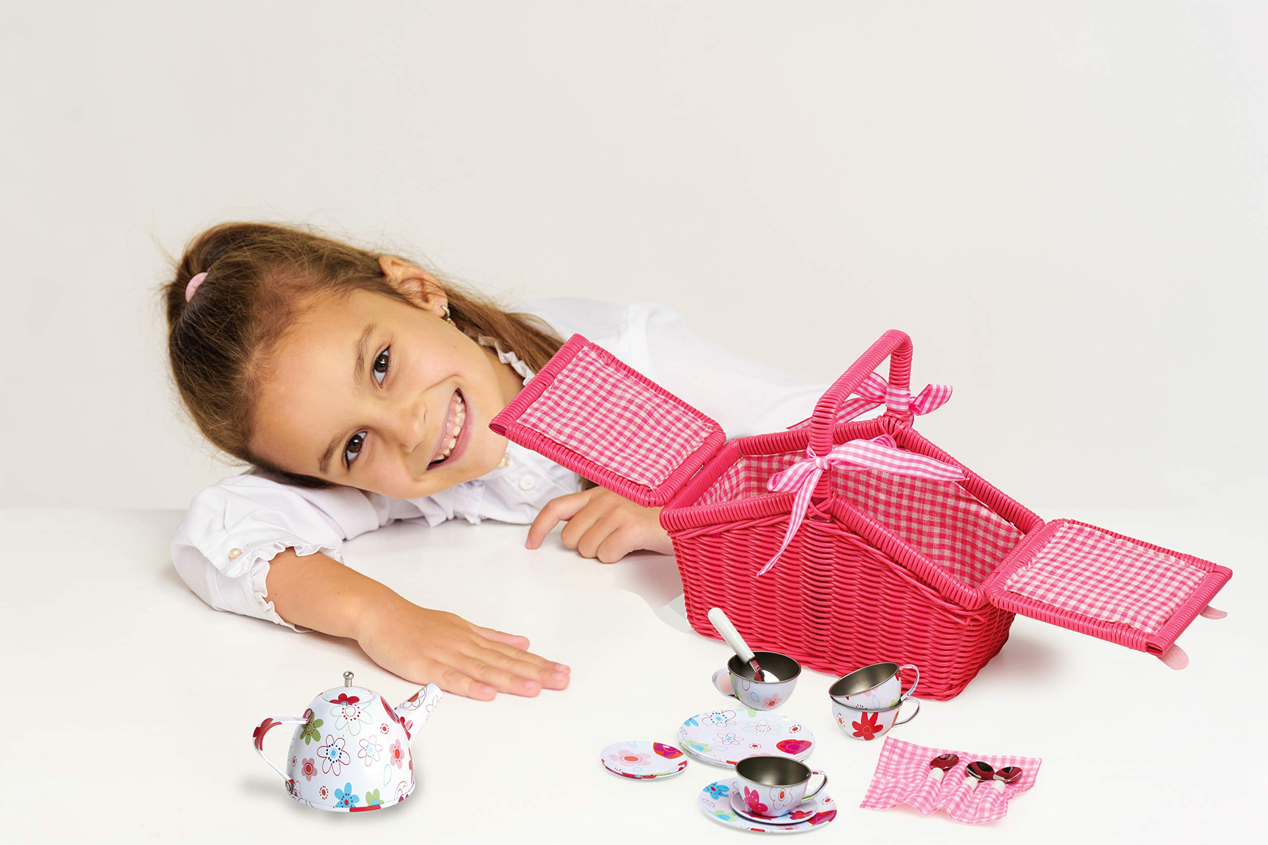 smallfoot cestino picnic fiori colorati 20 pezzi legno