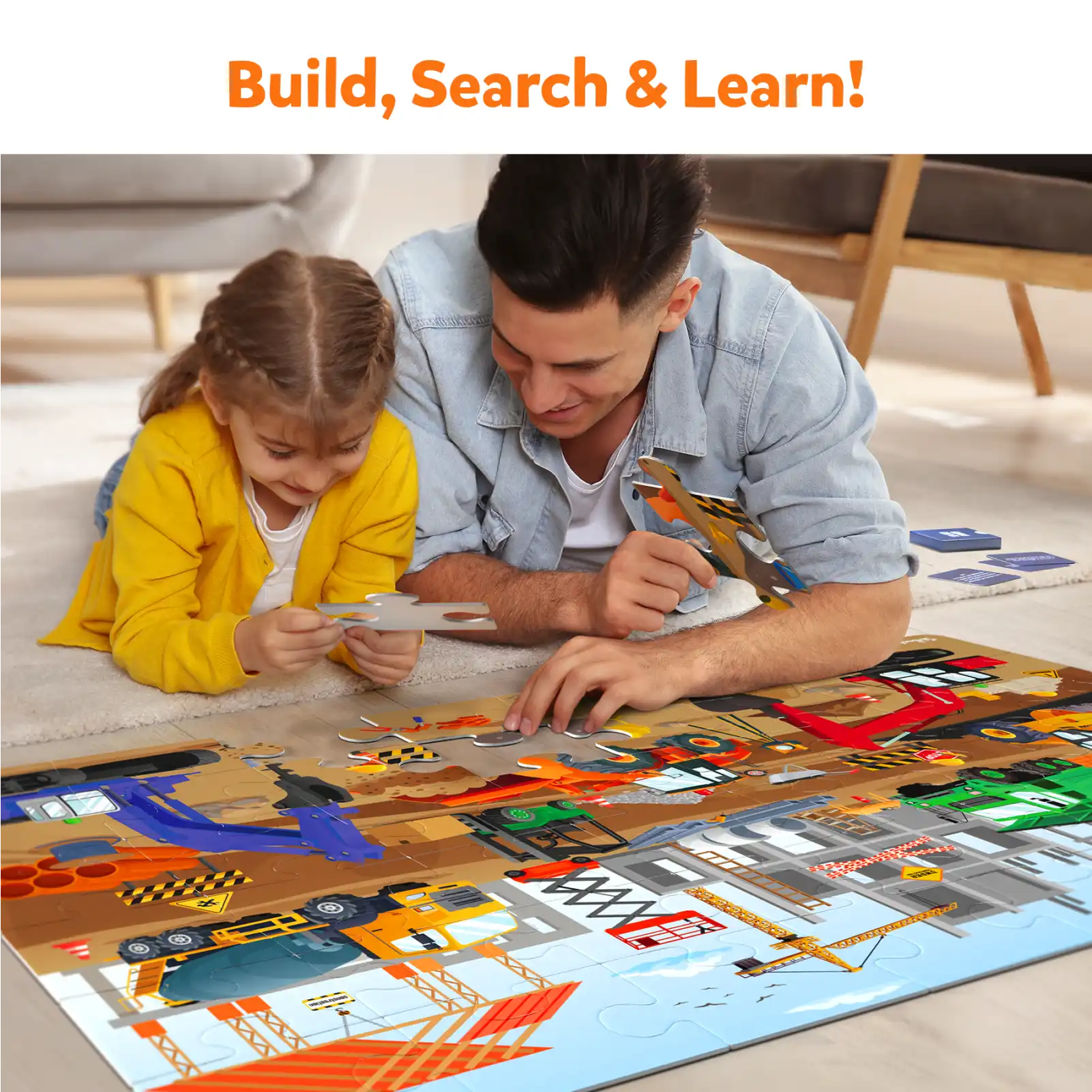 Skillmatics Piece Play Construction Site puzzle pavimento 48 pezzi cantiere