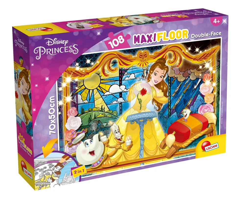 Lisciani Disney Maxi Floor 108 Bella e Bestia puzzle double-face