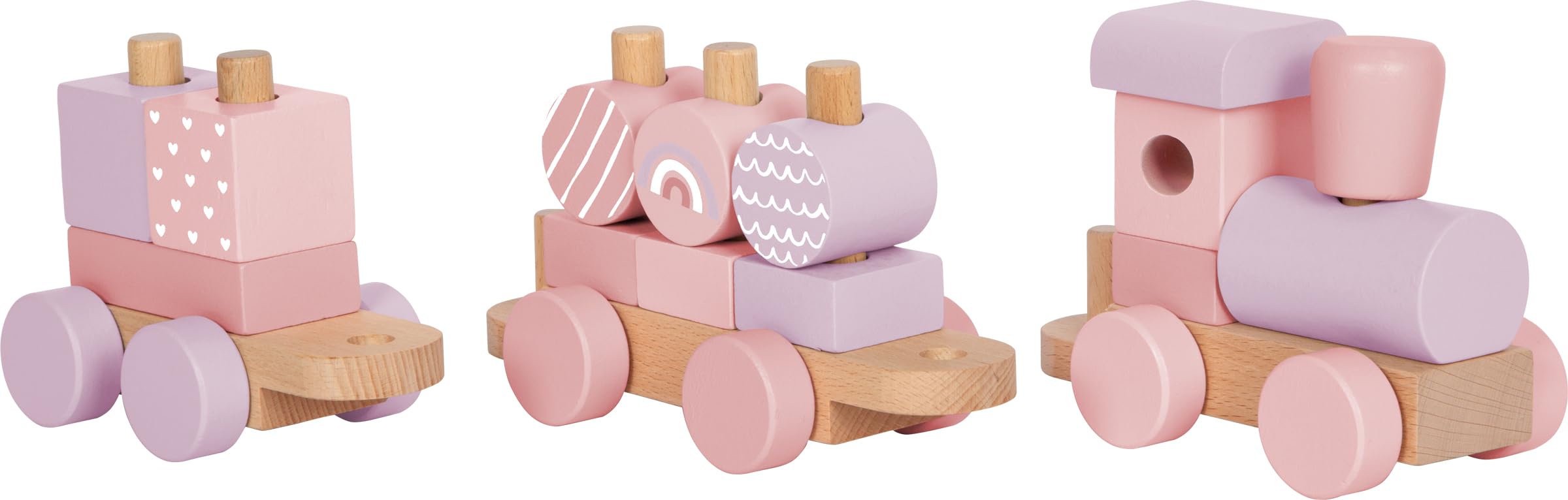 smallfoot trenino rosa gioco legno 14 pezzi 12694