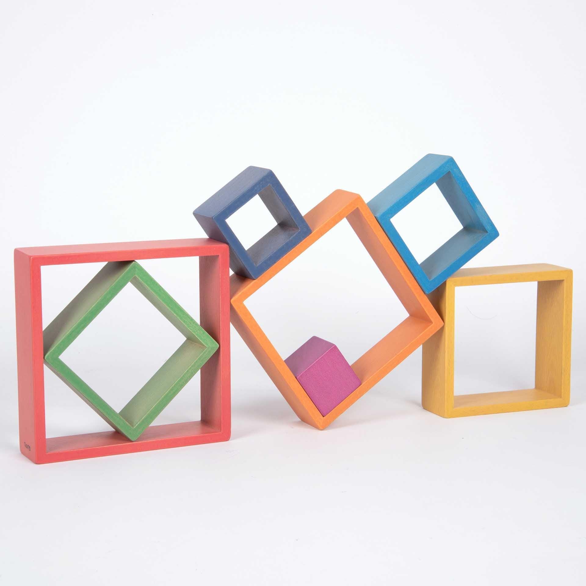 Tickit Rainbow Architect Squares costruzioni legno 7 pezzi impilabili