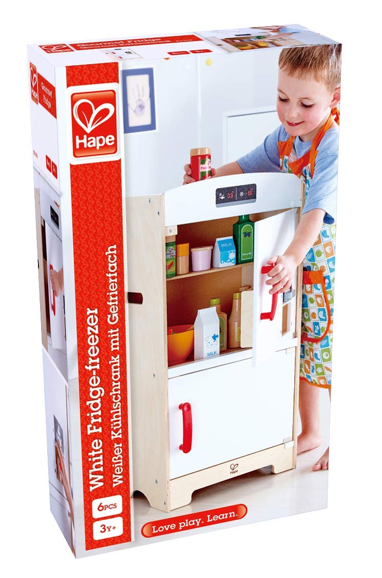 Hape E3153 frigorifero giocattolo in legno bianco