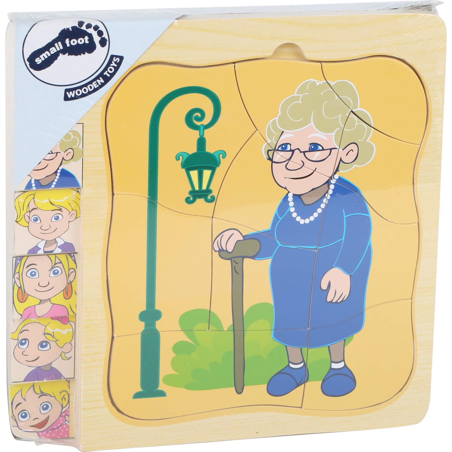 smallfoot 11028 puzzle legno 28 pezzi 4 livelli impilabile