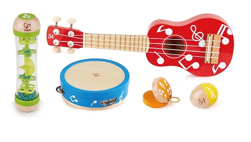 Hape Mini Band set musicale 5 pezzi ukulele 3 anni