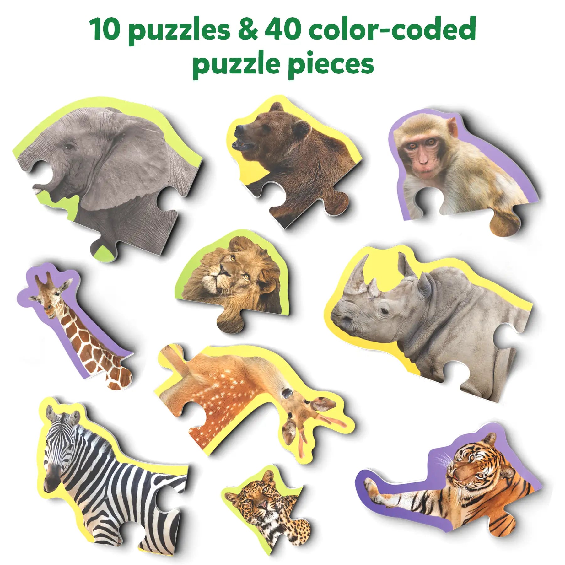 Skillmatics Step By Step Wild Animals puzzle 10 pezzi 3+ anni