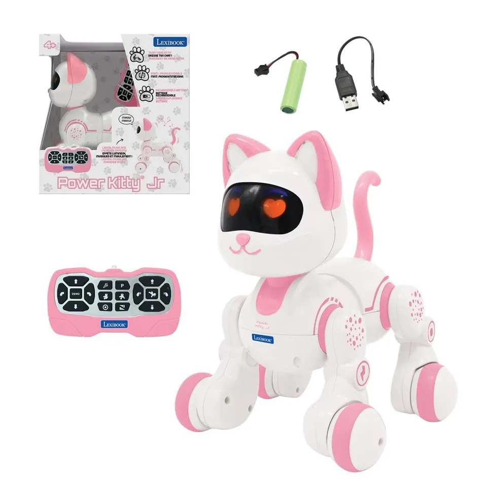 Lexibook Power Kitty Jr KIT01LXB gatto robot rosa/bianco coding