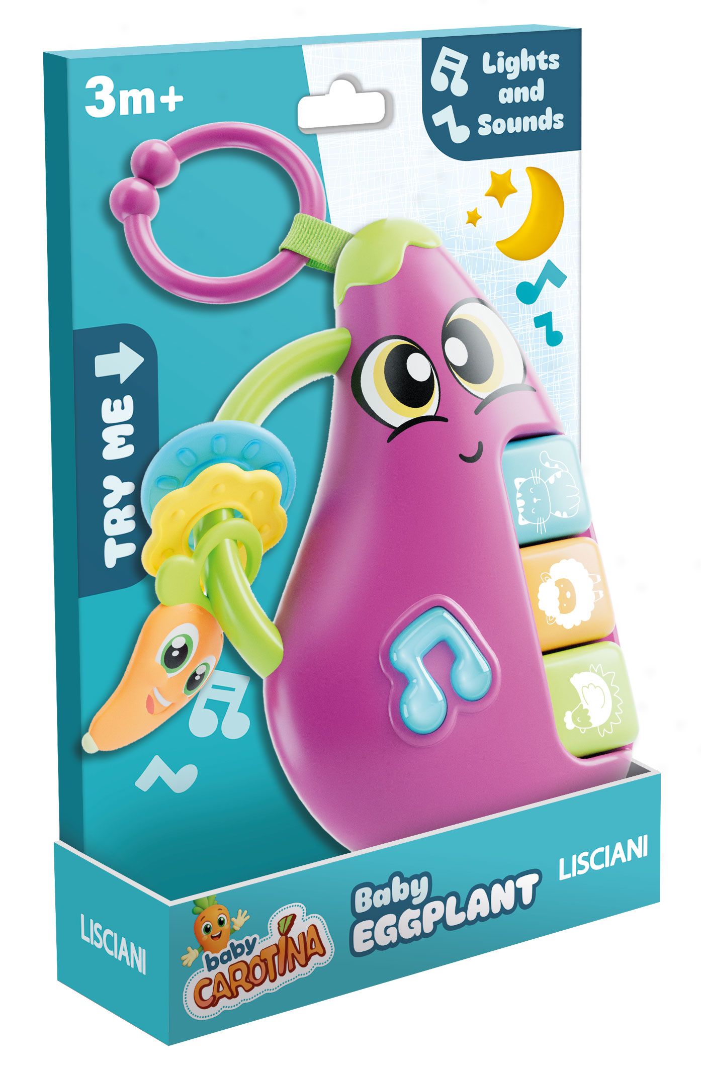 Lisciani Carotina Baby Eggplant sonaglino musicale dentizione