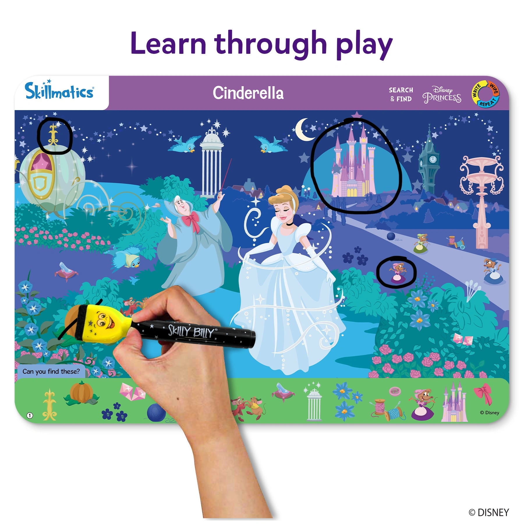 Skillmatics Search & Find Disney Princess tappetini attività