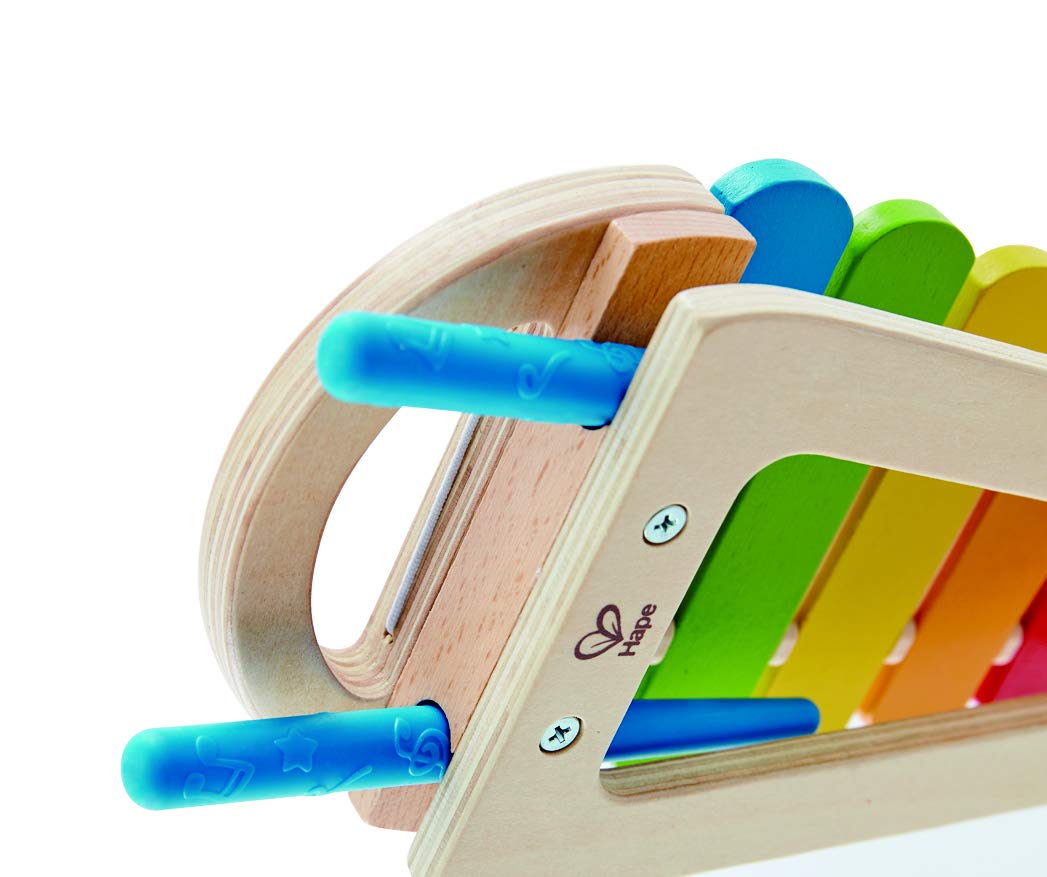 Hape arcobaleno xilofono legno 5 note con bacchette