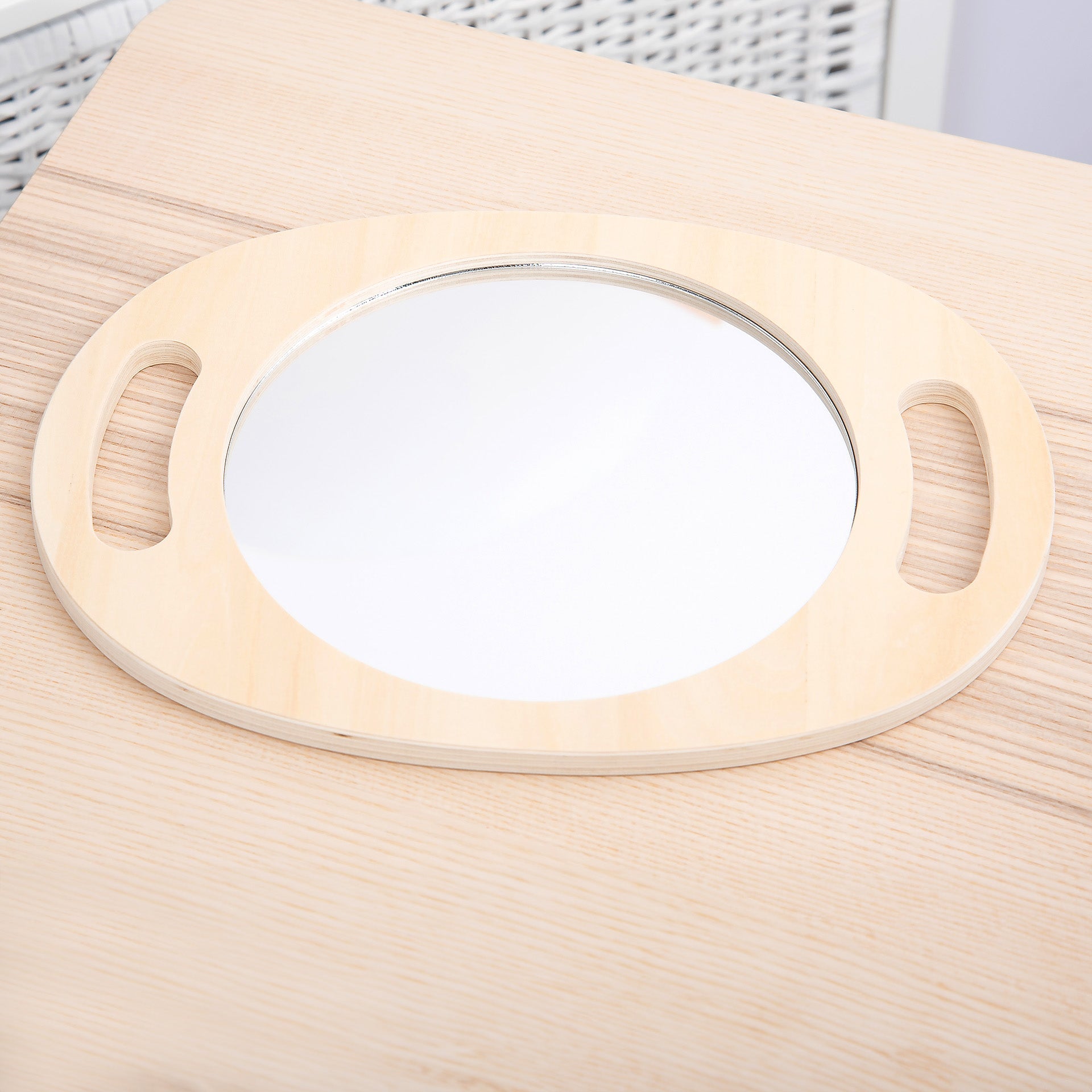 Tickit Hand Held Wooden Mirror specchio a mano legno