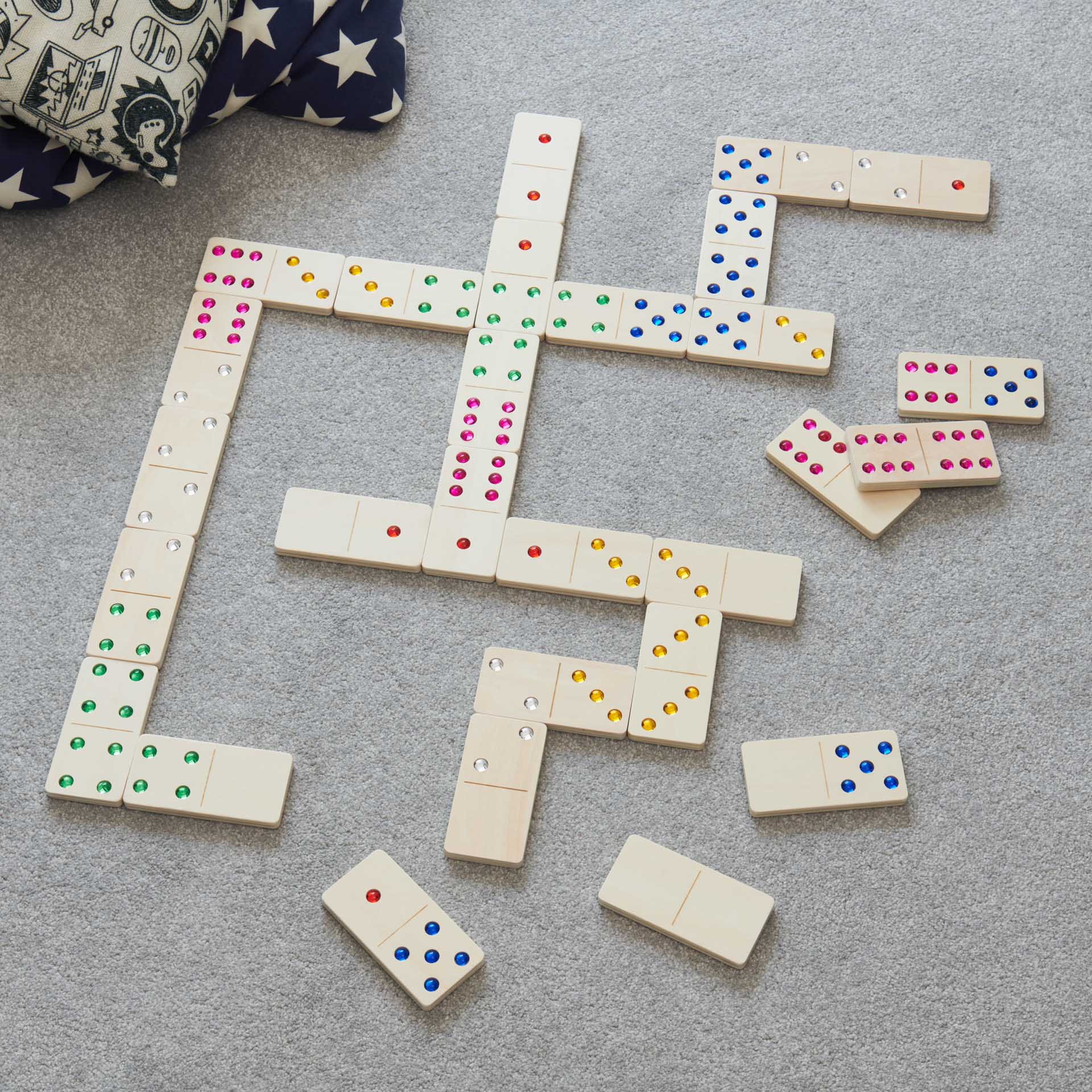 Tickit domino legno gioiello 28 pezzi gemme colorate