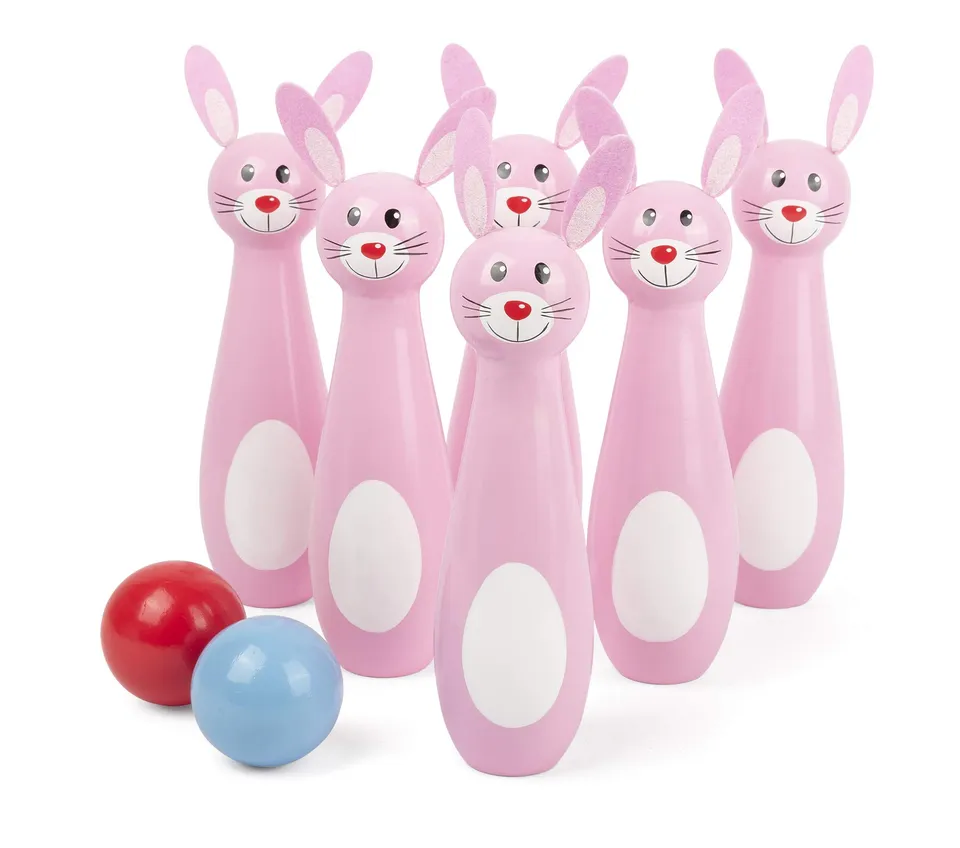 Smallfoot birilli conigli gioco bowling legno 3 anni