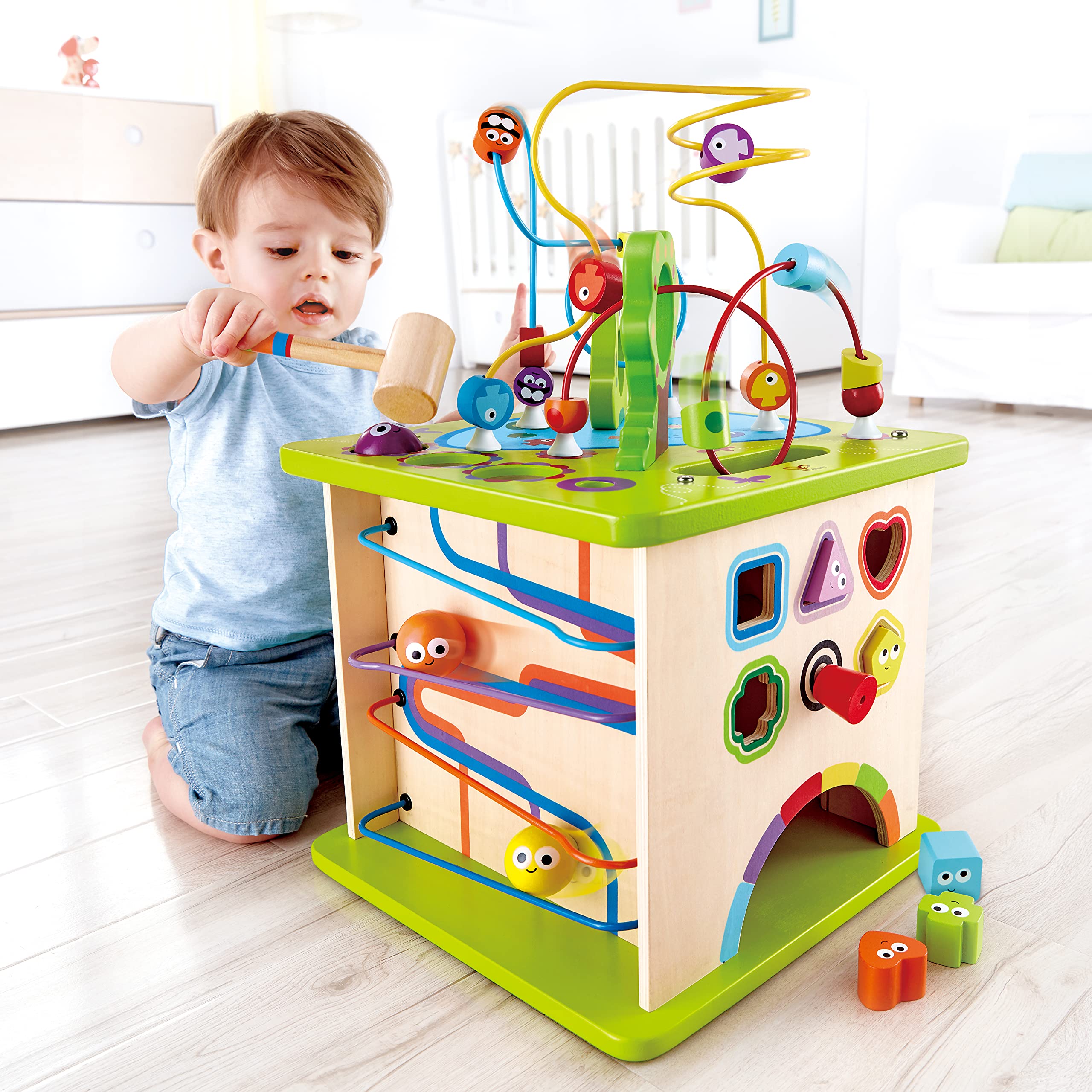 Hape Cubo Multiattività cubo legno 5 facce gioco 12 mesi