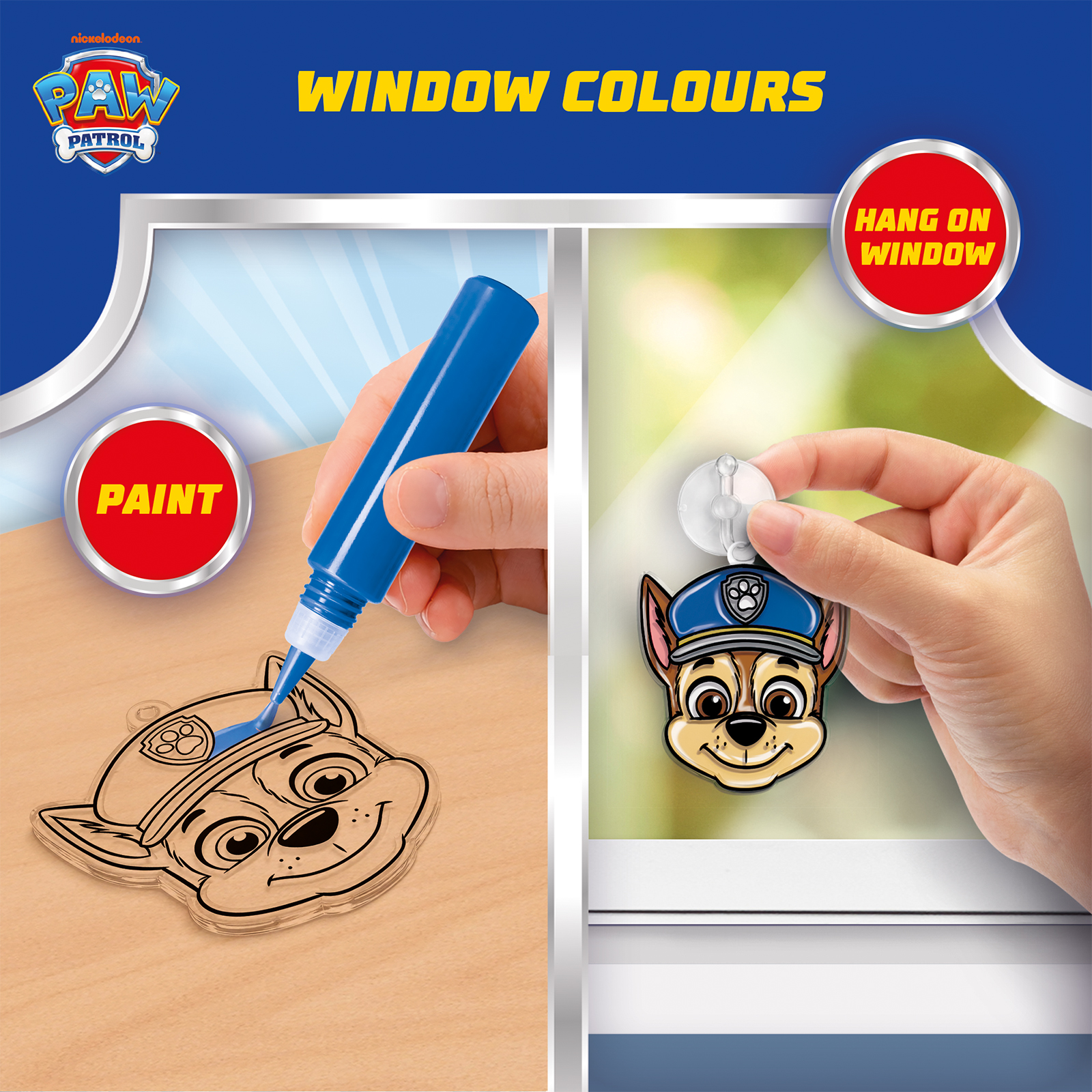 Lisciani Giochi Paw Patrol Window Colours Sticker Art set creativo vetro