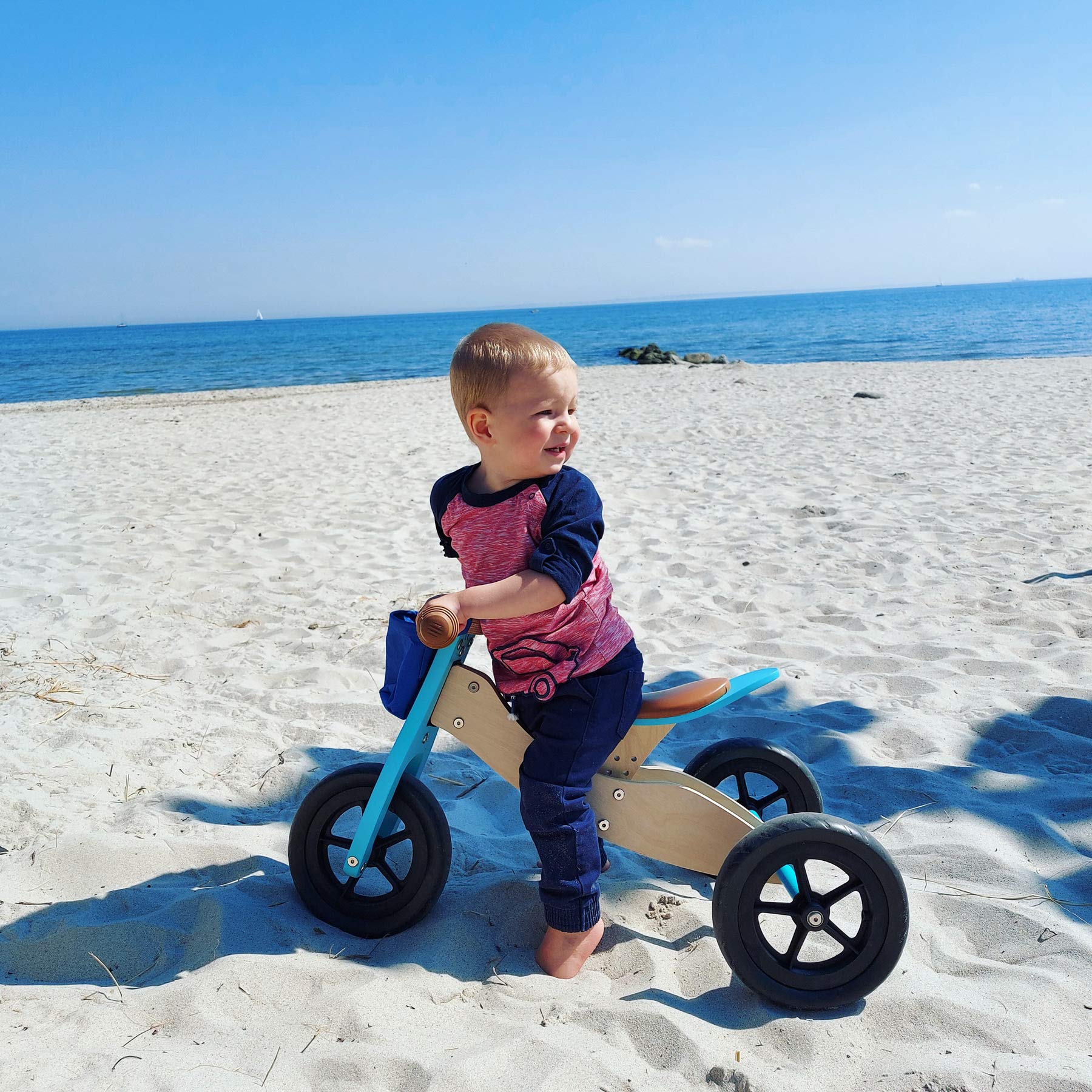 smallfoot Trike Maxi 11609 triciclo legno maxi turchese 4 in 1
