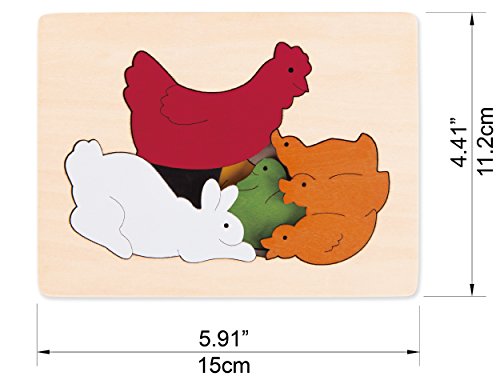 Hape E6510 Chicken and Friends puzzle legno 3 livelli