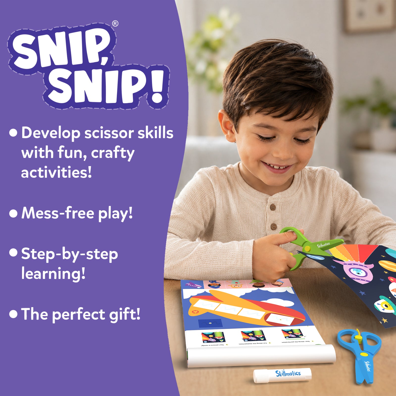 Skillmatics Snip Snip kit ritaglio forbici 3-7 anni