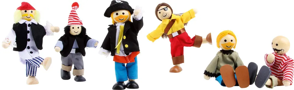 smallfoot 1955 Pirati pupazzetti legno set 6 pezzi