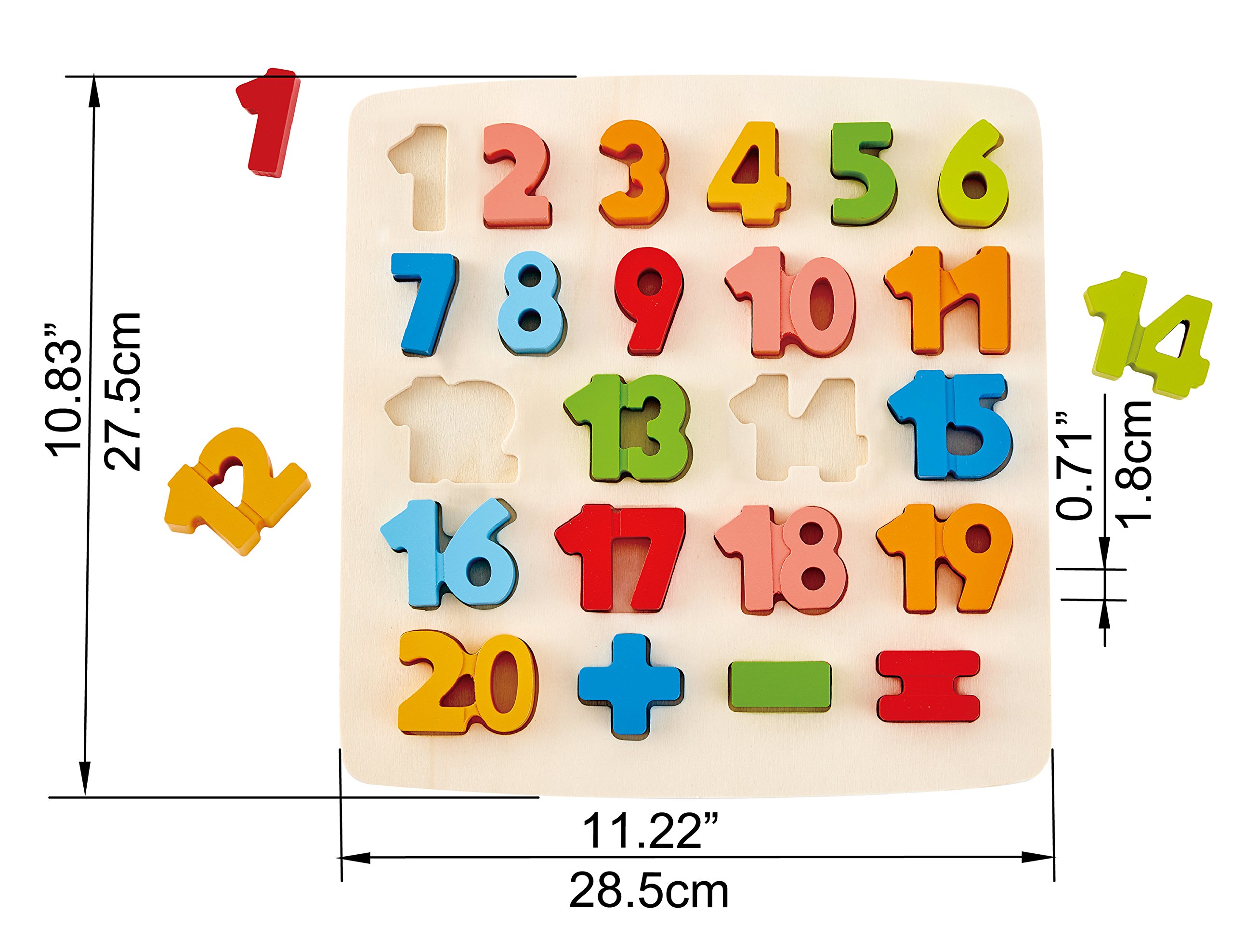 Hape Puzzle Matematico Legno Numeri fino a 20 per Contare