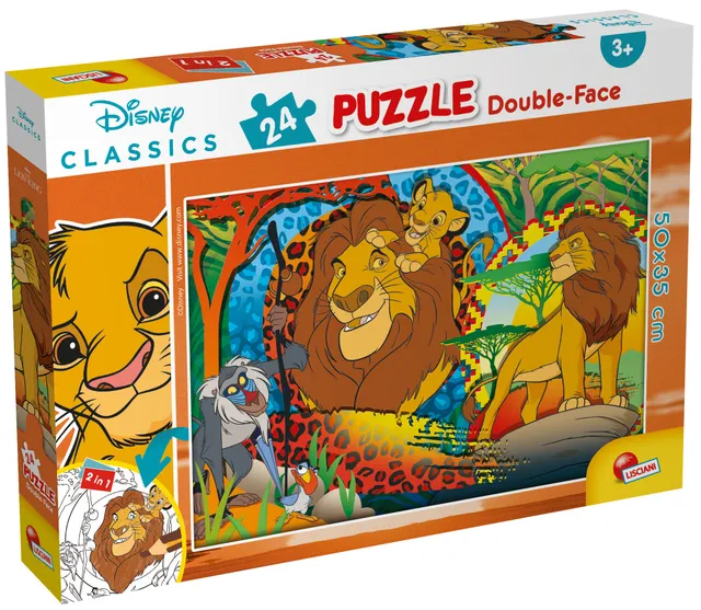 Lisciani Disney Re Leone puzzle bambini 24 pezzi double-face