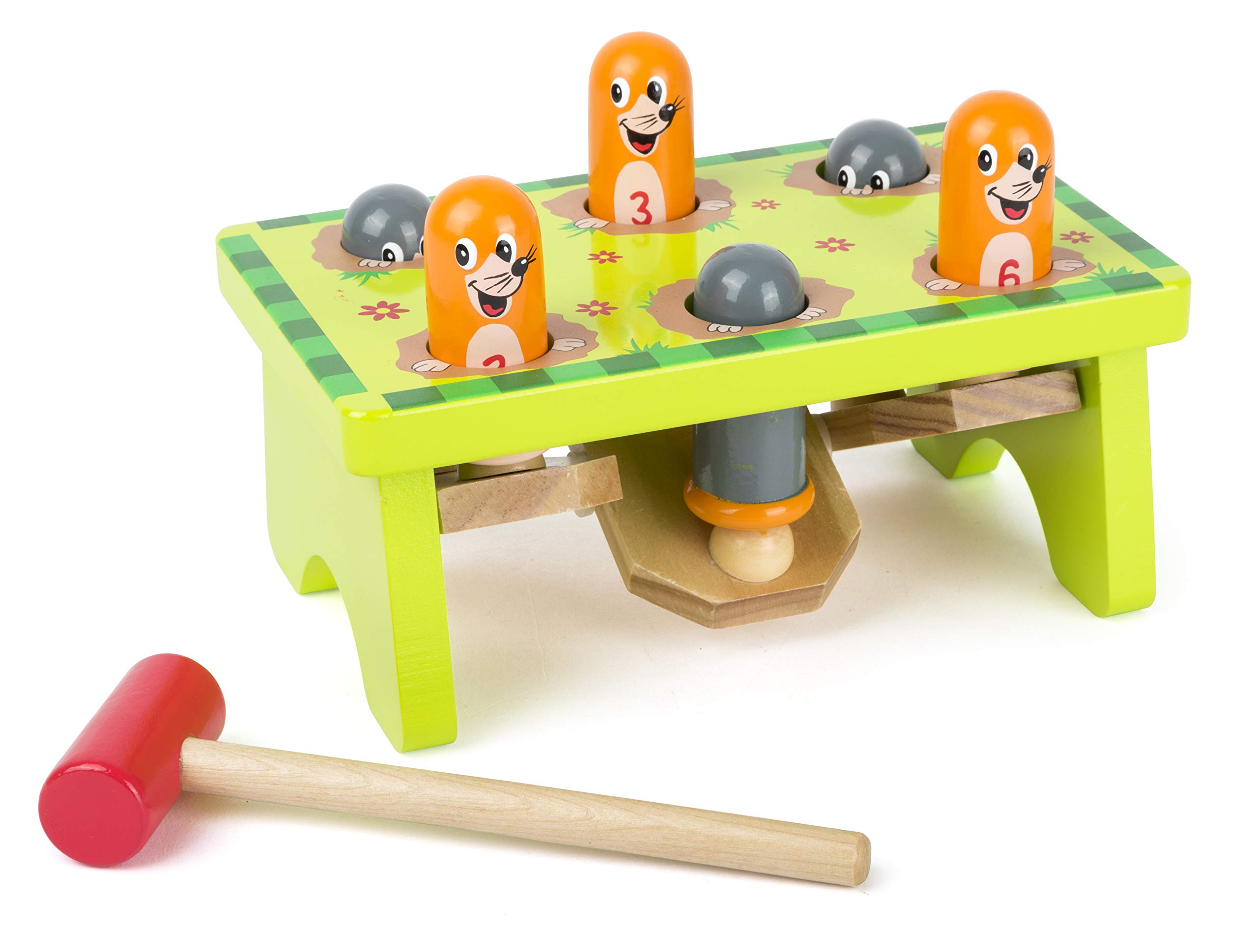 Small Foot 11162 Gioco Martelletto Talpa Legno Numeri 1-6