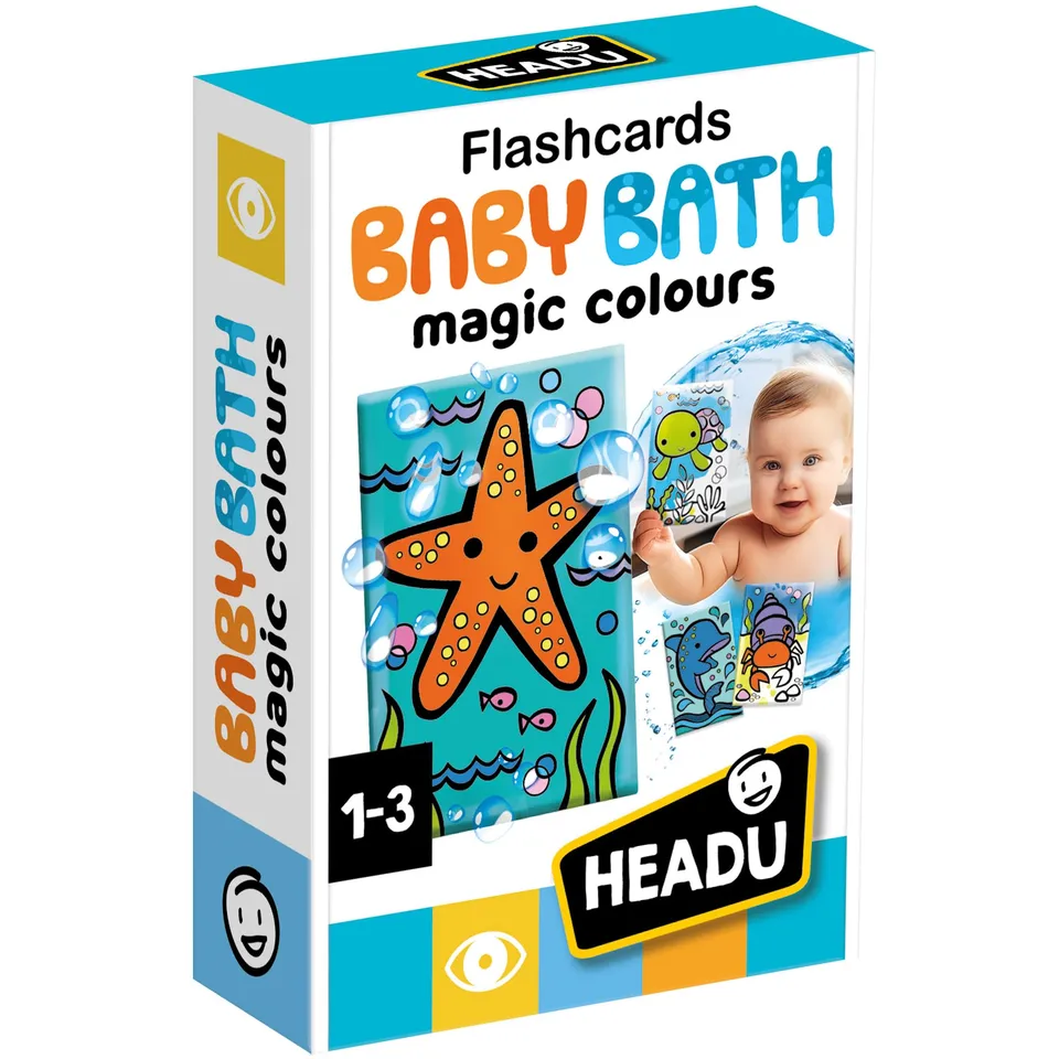 Headu Baby Bath flashcards bagnetto animali 8 carte 1-3 anni
