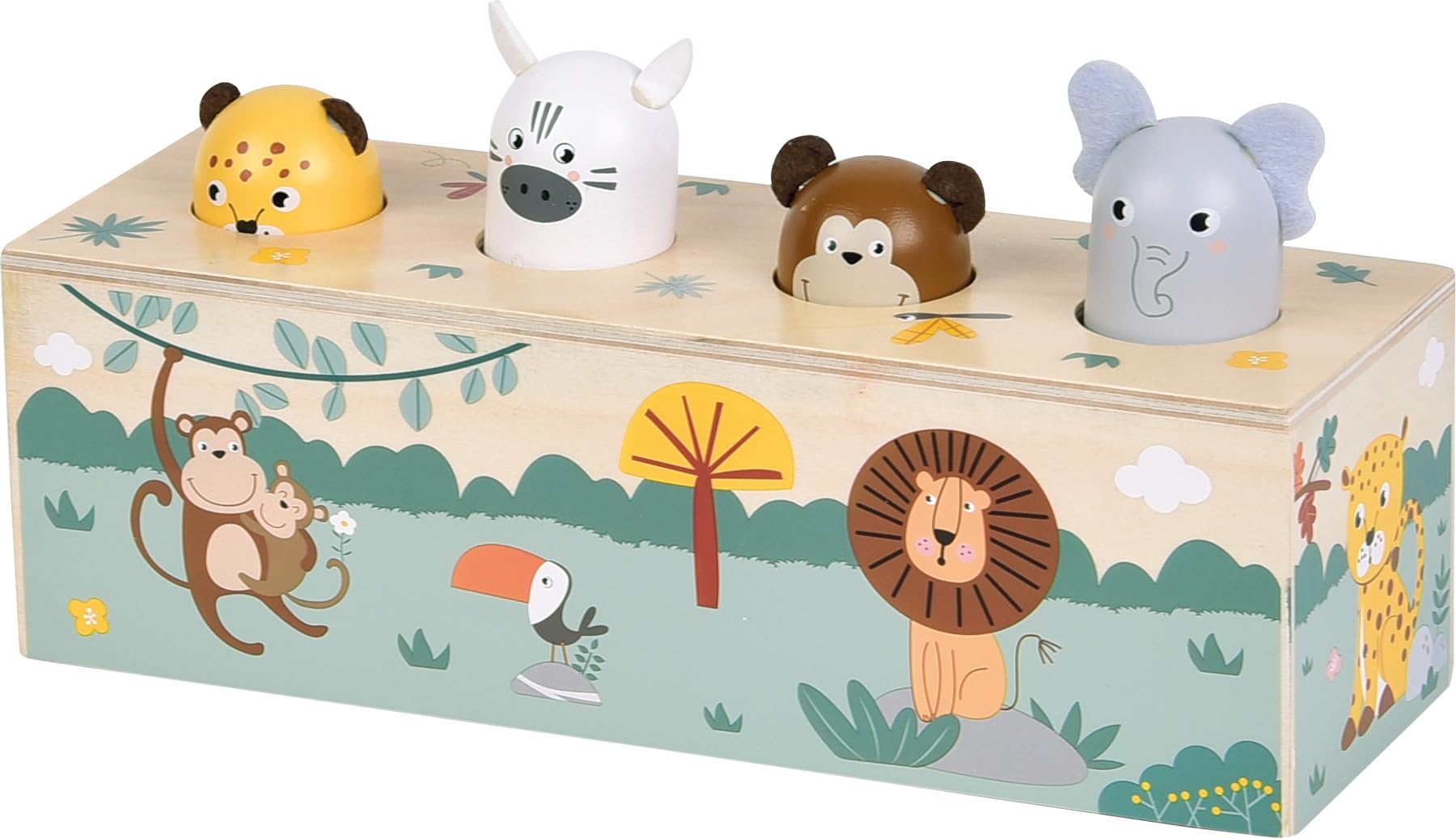 smallfoot Safari 12757 gioco pop-up legno sonoro da 1 anno