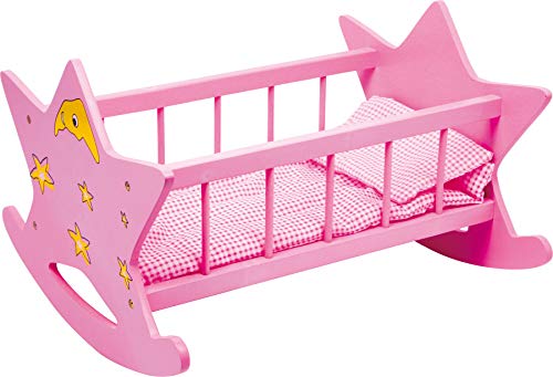 smallfoot Stella culla bambole legno rosa luna e stelle