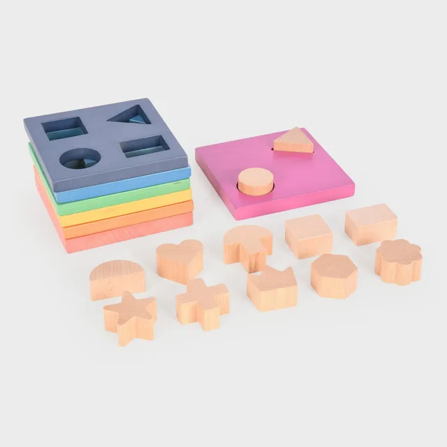 Tickit Rainbow Wooden Shape Stacker puzzle legno 19 pezzi