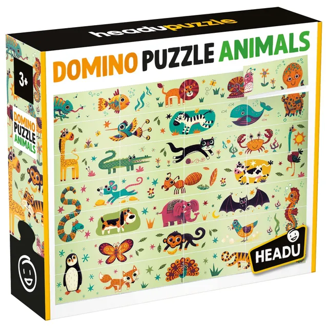 Headu Domino Puzzle Animals puzzle 28 pezzi 3+ anni