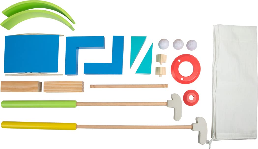 smallfoot Active set minigolf legno 3 mazze 10 ostacoli