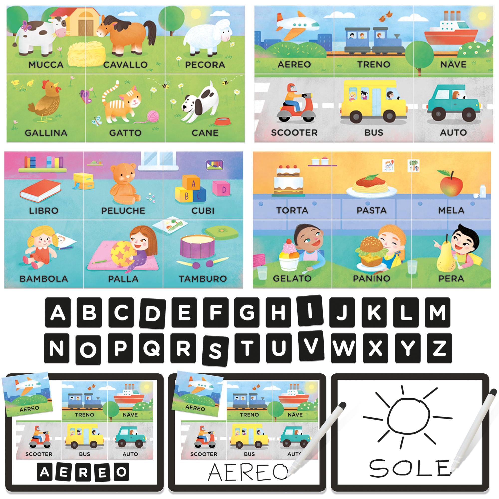 Headu Scrivo e Leggo lavagnetta magnetica 3-6 anni lettere