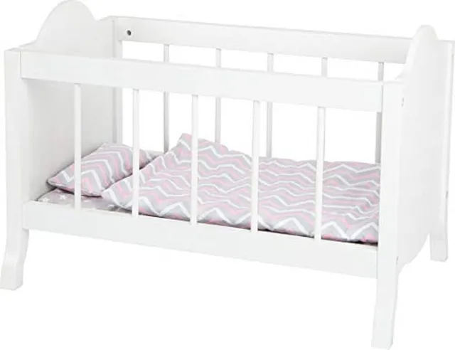 smallfoot lettino per bambole in legno bianco 47 cm