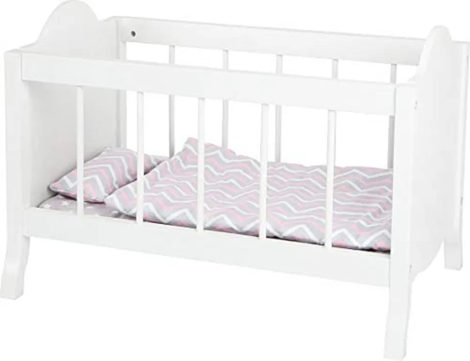 smallfoot lettino per bambole in legno bianco 47 cm