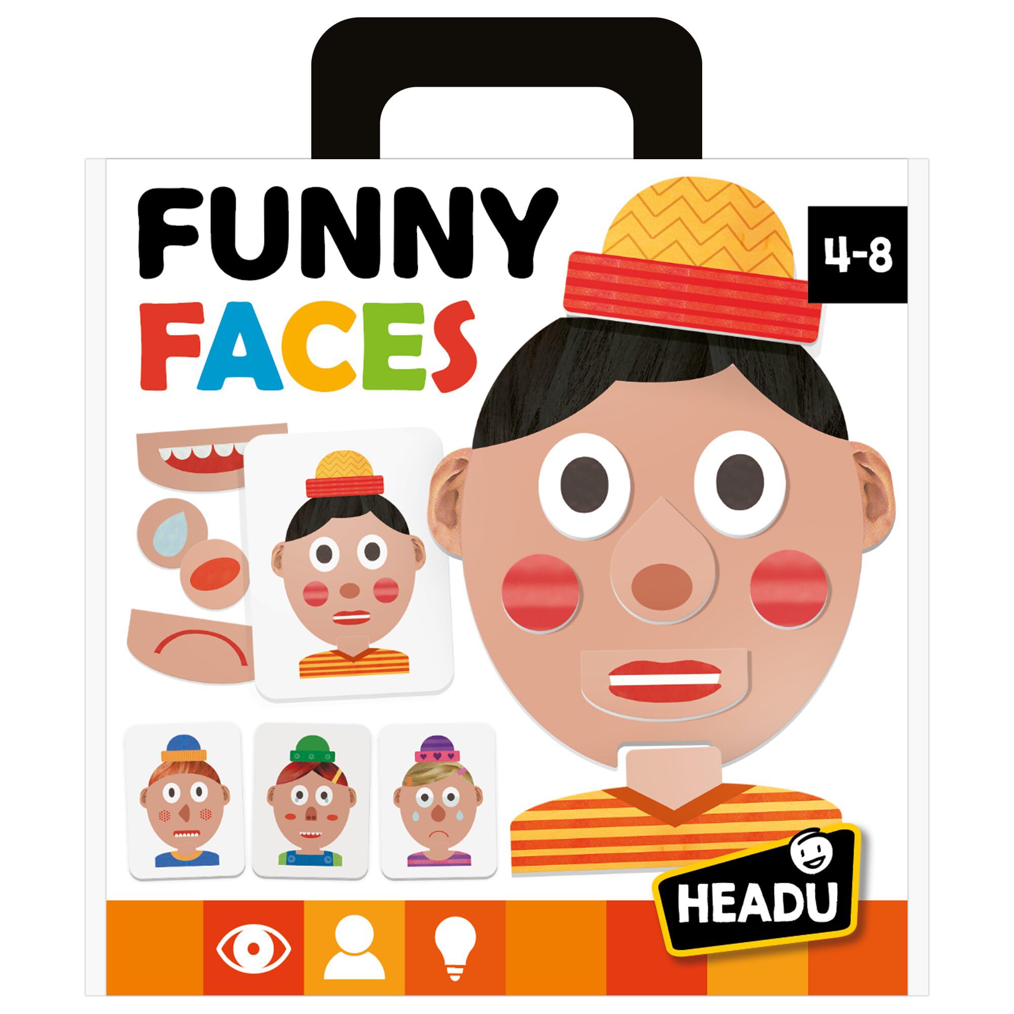 Headu Funny Faces tombola emozioni bambini 4-8 anni