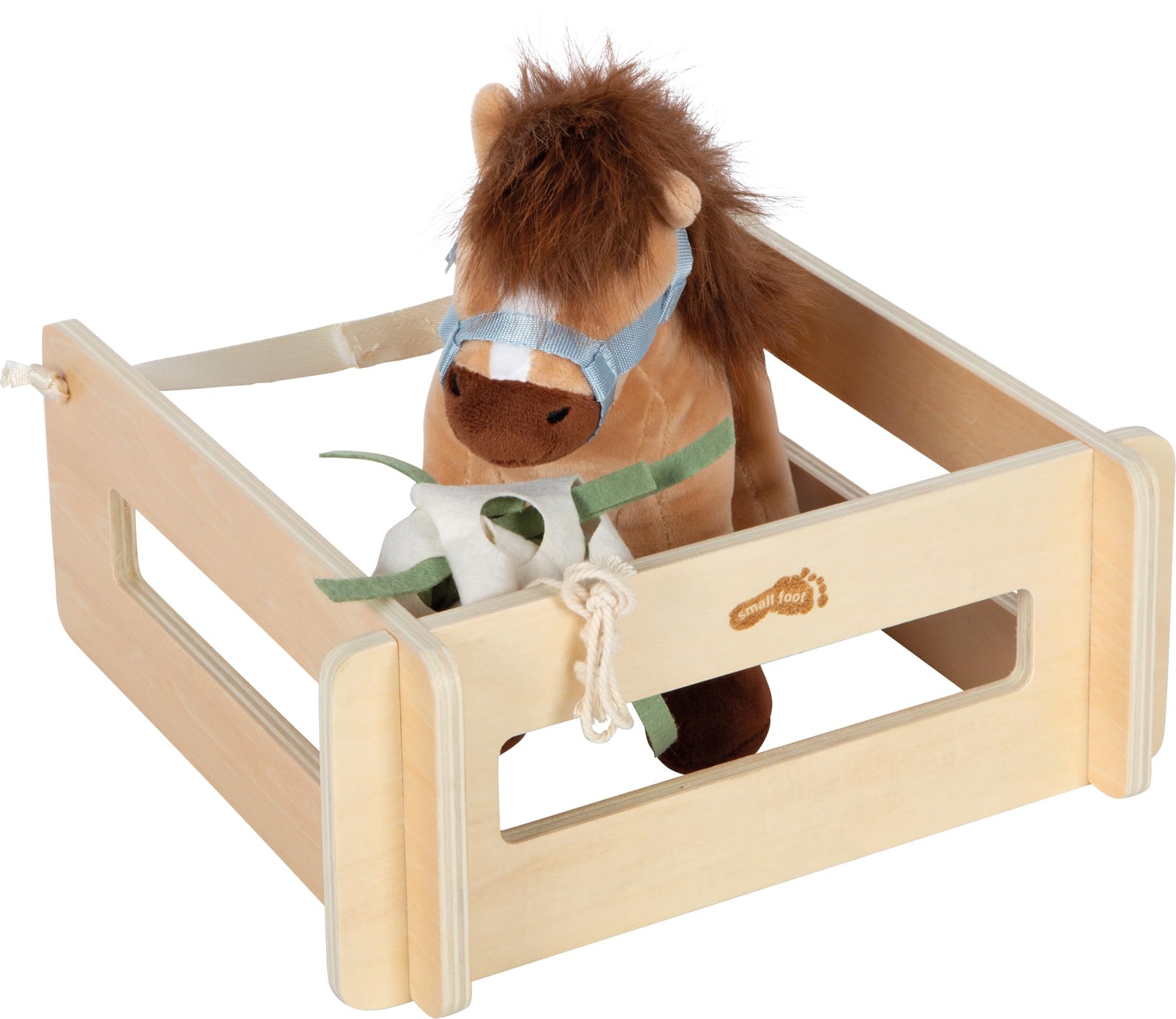 smallfoot 12731 set cavallo peluche con stalla in borsa