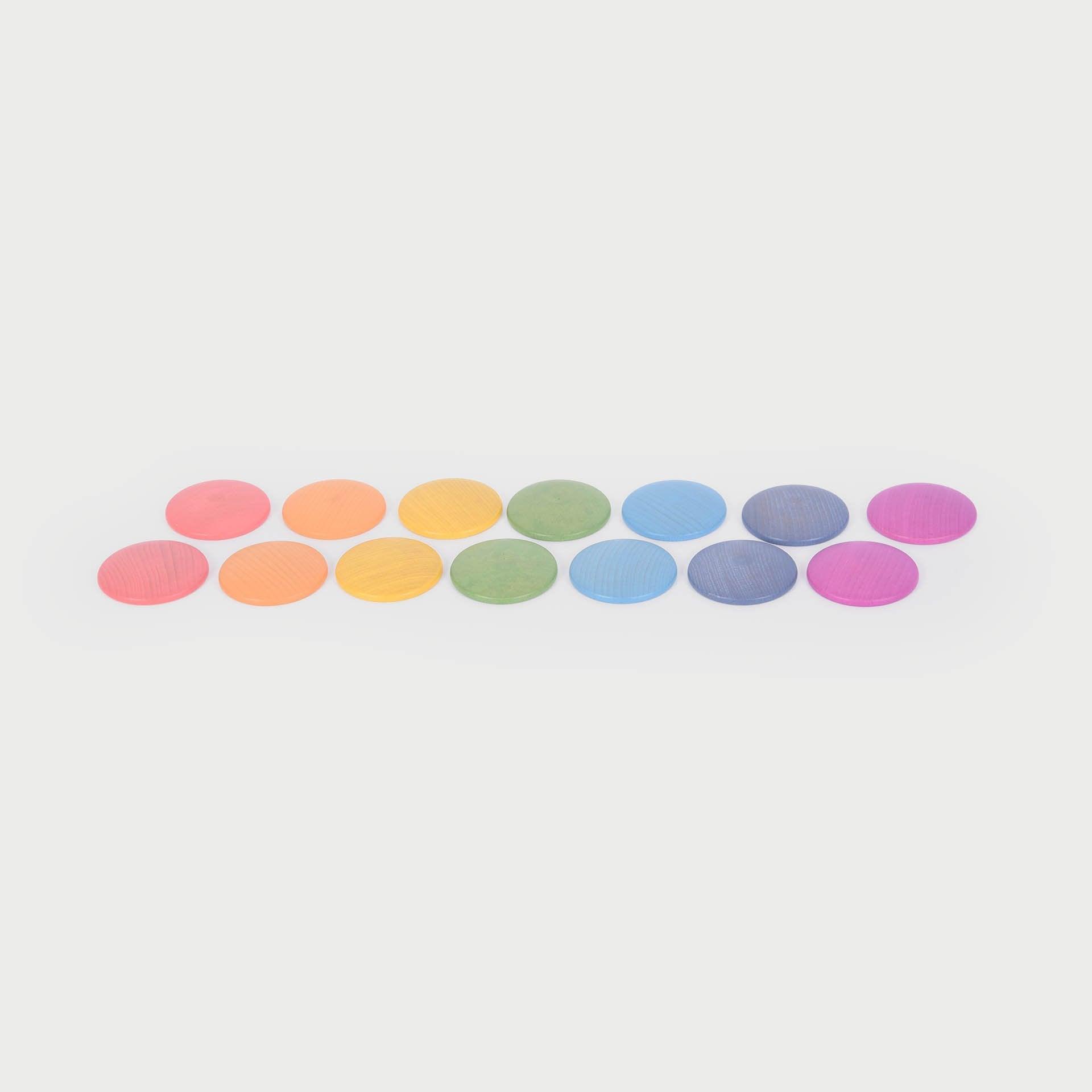 Tickit Rainbow Wooden dischi legno 14 pezzi colori arcobaleno