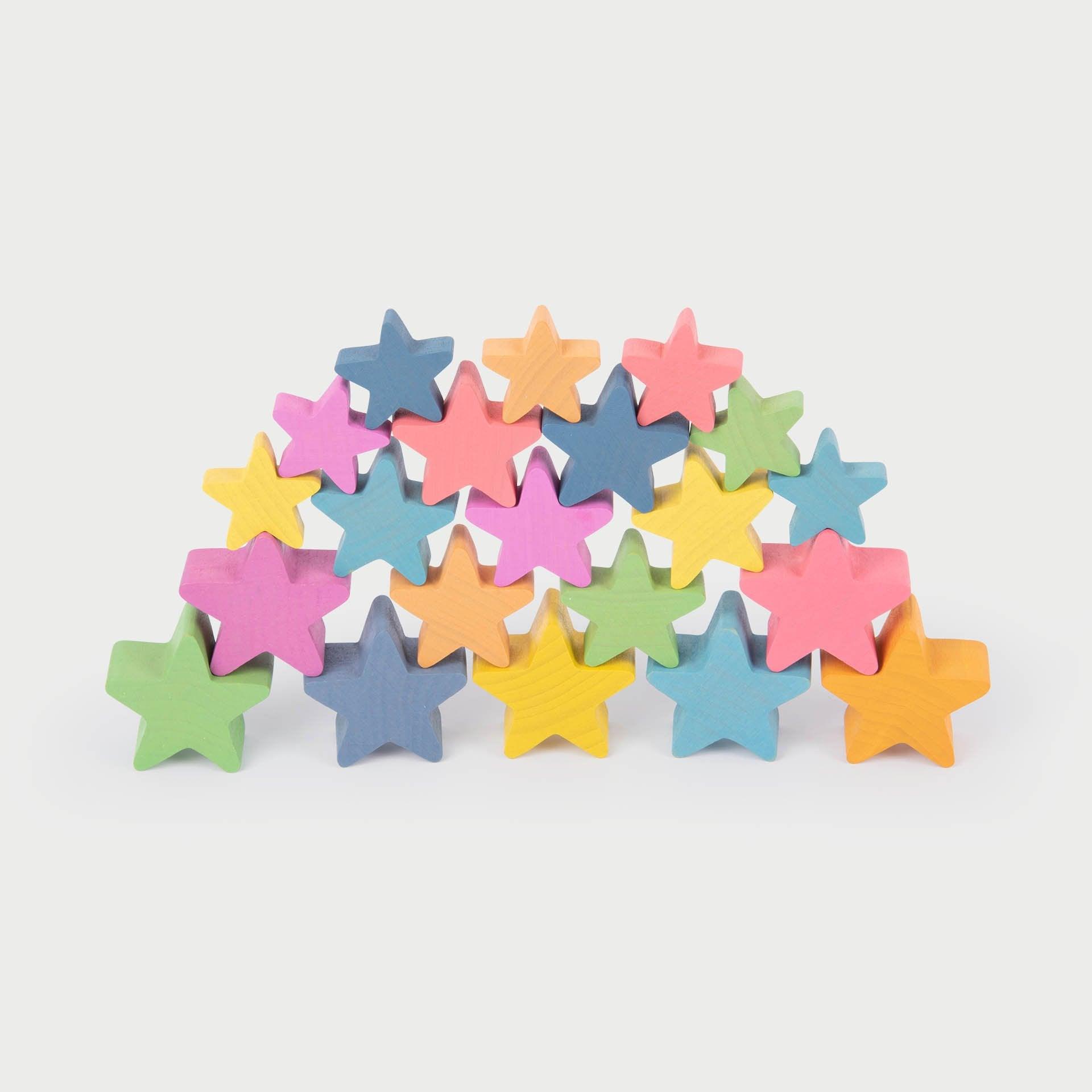 Tickit Rainbow Wooden Stars stelle legno 21 pezzi colorate