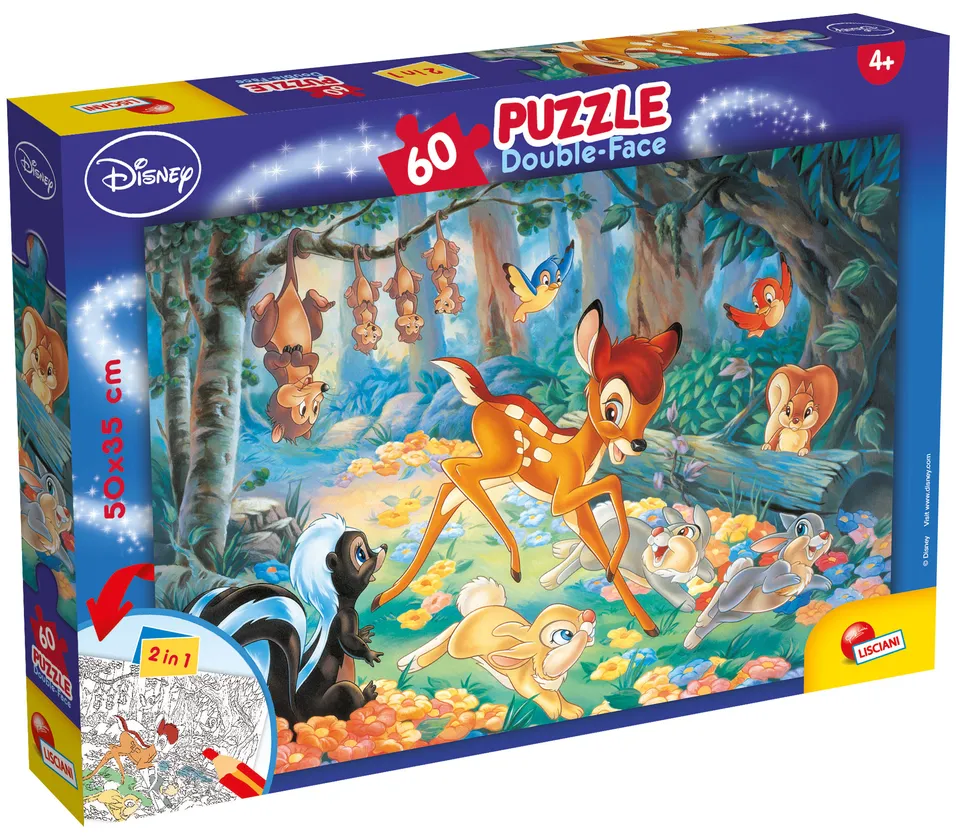Lisciani Disney DF Plus 60 puzzle bambini Bambi double-face