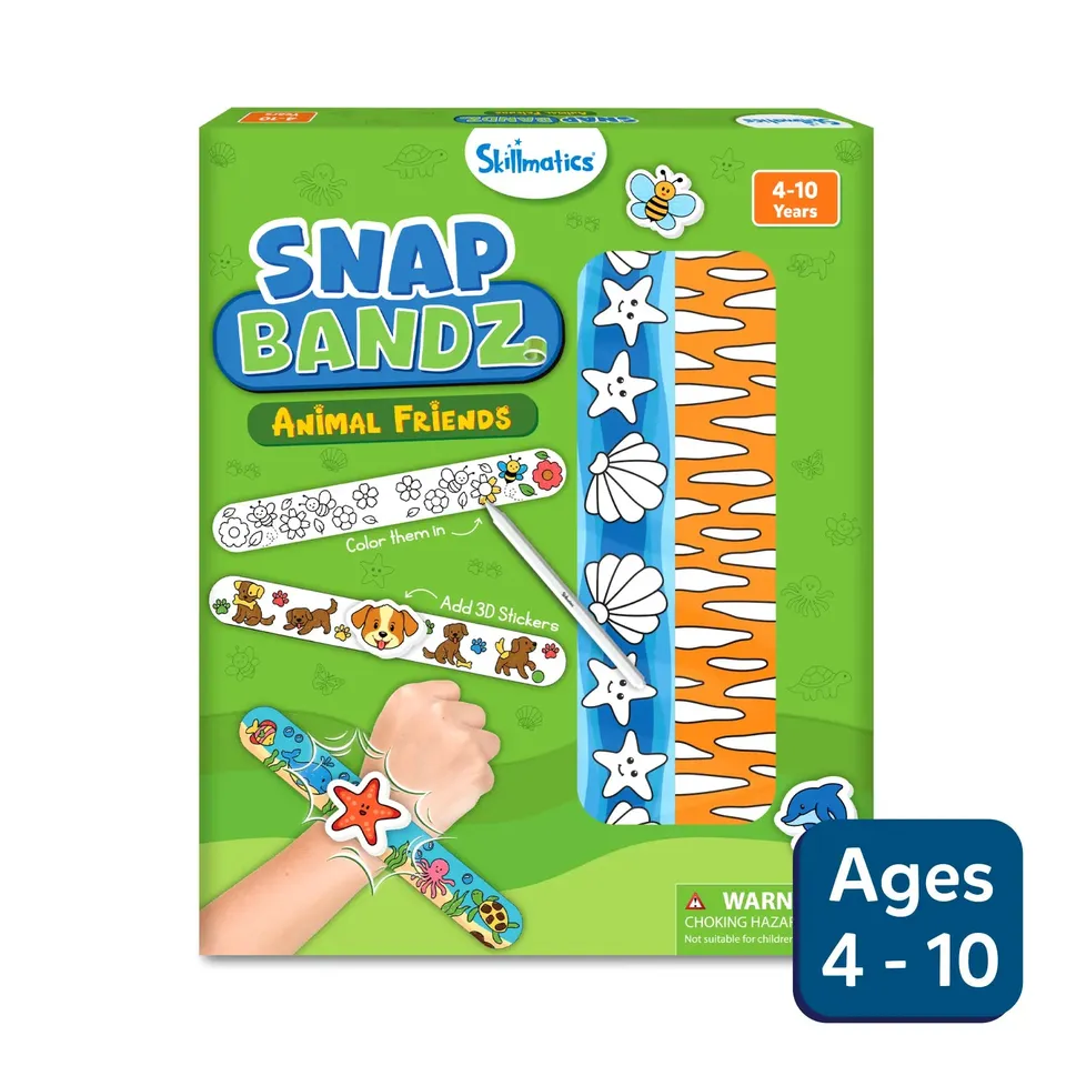 Skillmatics Snap Bandz Animal Friends kit braccialetti 8pz