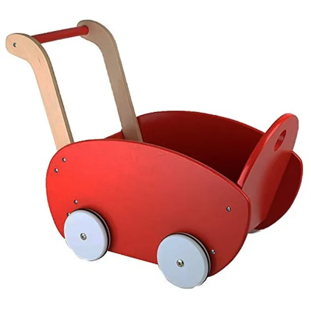 smallfoot 10025 carrozzina rossa per bambole in legno