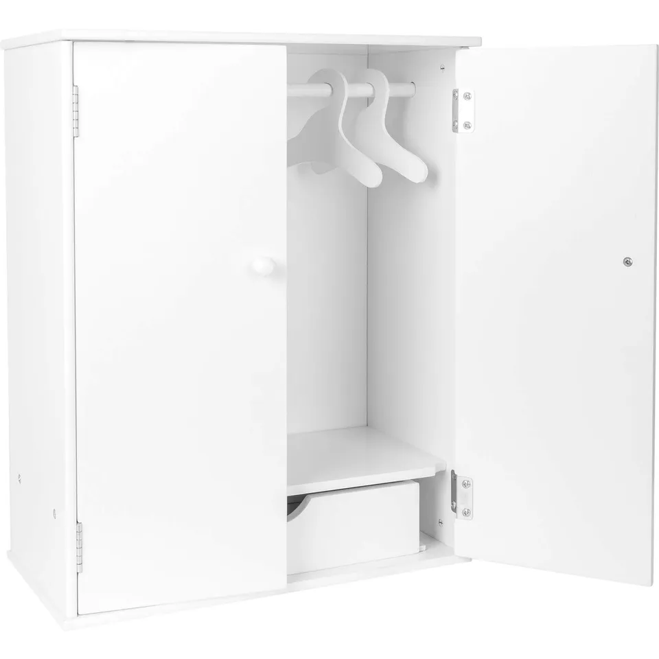 smallfoot 11213 Armadio Bambole Legno Bianco 40 cm