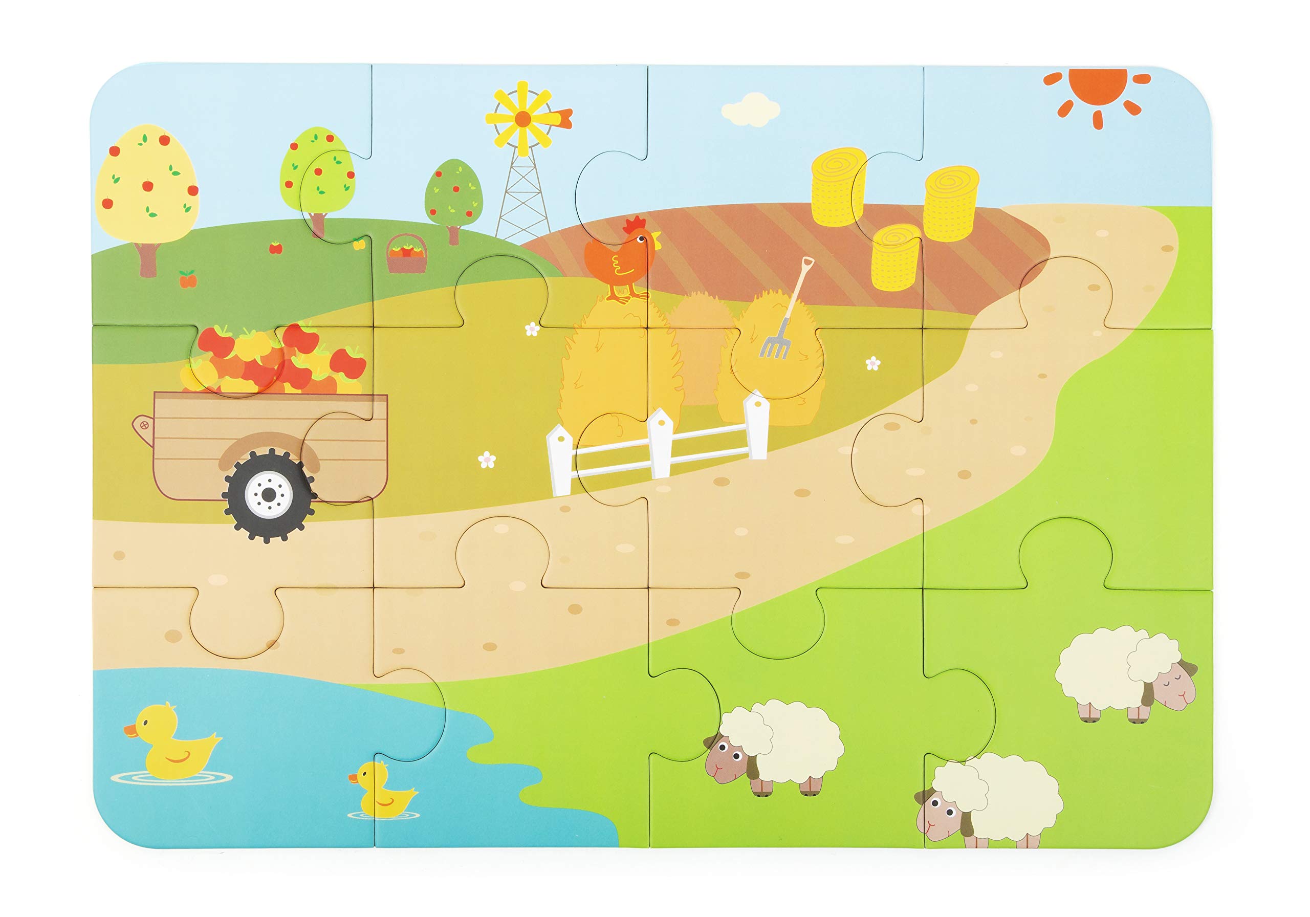 smallfoot 11360 fattoria in valigia puzzle legno 20 pezzi