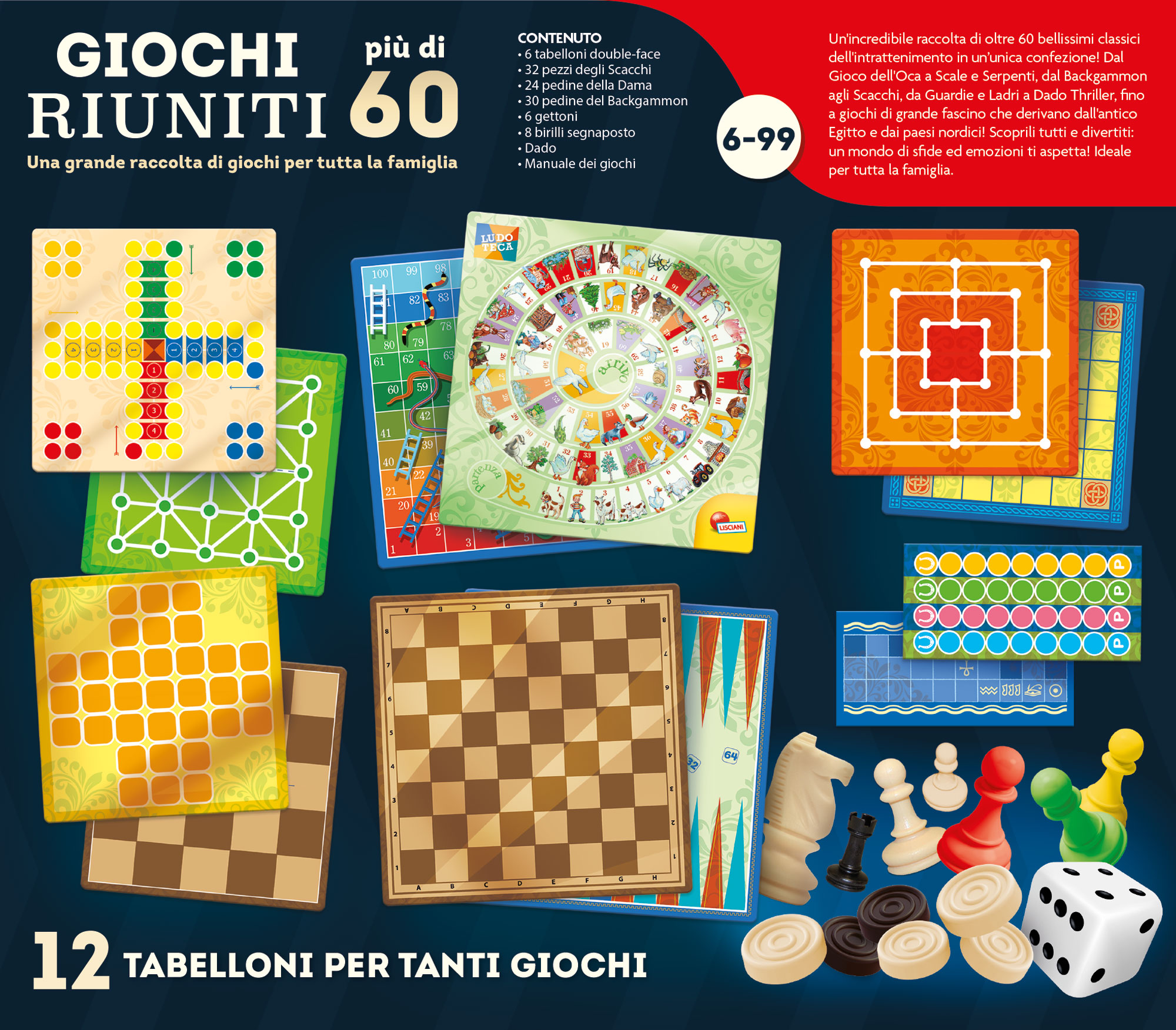 Lisciani Ludoteca Giochi Riuniti Più di 60 giochi da tavolo